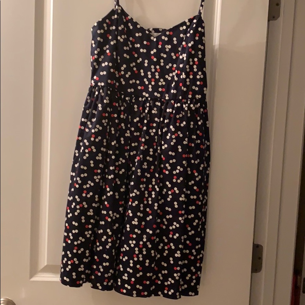 GAP navy blue/white/pink polka dot dress. Size 6